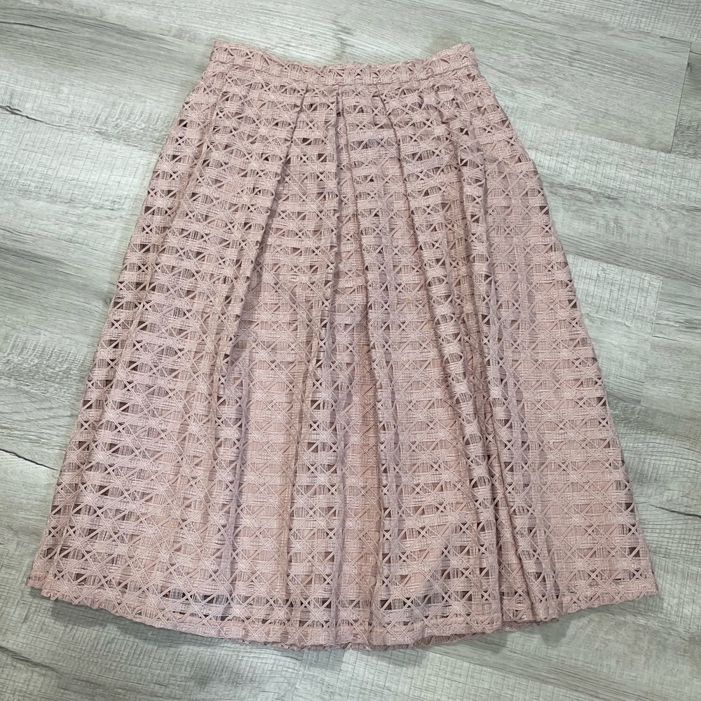 MASSIMO DUTTI women’s blush textured midi skirt “old money” classy.